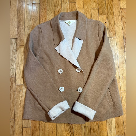 Jackets & Blazers - Women's Tan Double-Breasted Jacket/coat #611